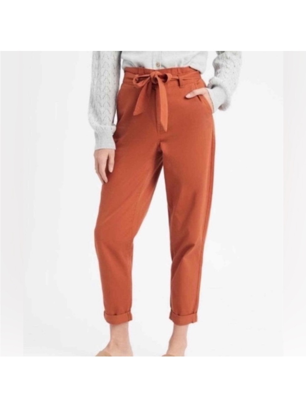 Banana Republic High Rise Barrel Pant - Burnt Orange, Size 12